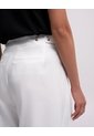 Pantalón Wide Leg Tiro Alto Blanco Mujer Blanco de PUNTO BLANCO