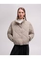 Chaqueta Acolchada Cuello Alto Avena Mujer Beige de PUNTO BLANCO