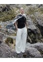 Pantalón Wide Leg Tiro Alto Blanco Mujer Blanco de PUNTO BLANCO