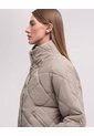 Chaqueta Acolchada Cuello Alto Avena Mujer Beige de PUNTO BLANCO