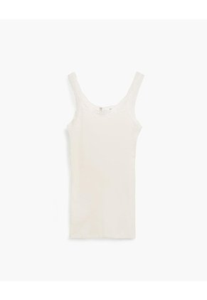 Camiseta Esqueleto Regular Rib Avena Mujer Beige