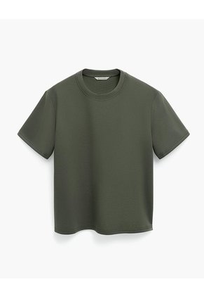 Camiseta Confort Regular Verde Mujer Verde