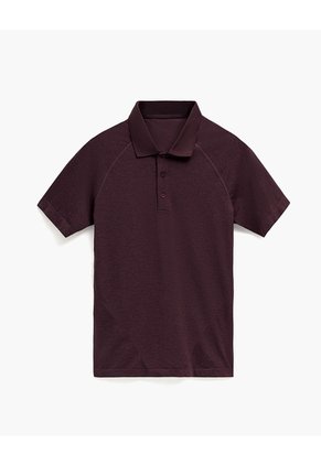 Polo Deportiva Seamless Vino Tinto Hombre Rojo
