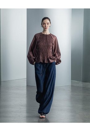 Pantalón Confort Tiro Medio índigo Oscuro Mujer Azul