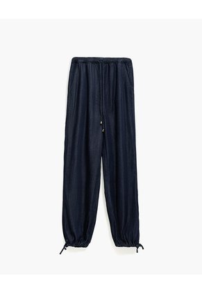 Pantalón Confort Tiro Medio índigo Oscuro Mujer Azul