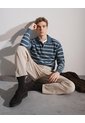 Buzo Tipo Polo Regular Rayas Hombre Azul de PUNTO BLANCO