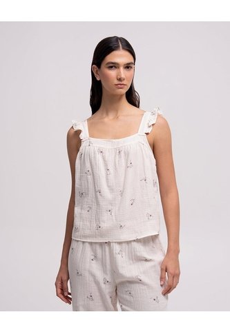 Blusa De Tiras Boleros Regular Estampada Mujer Beige PUNTO BLANCO