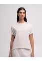 Camiseta Oversize Algodón Manga Corta Avena Mujer Beige de PUNTO BLANCO