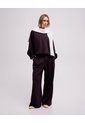 Pantalón Confort Wide Leg Tiro Medio Vinotinto Mujer Rojo de PUNTO BLANCO