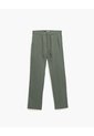 Pantalón Recto Tiro Lino Verde Mujer Verde de PUNTO BLANCO