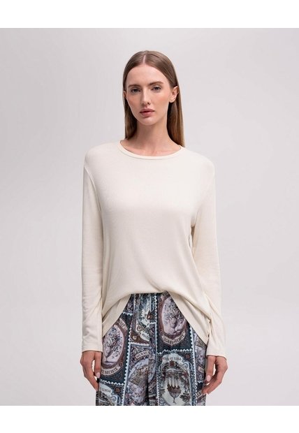 Camibuso Cuello Redondo Avena Mujer Beige