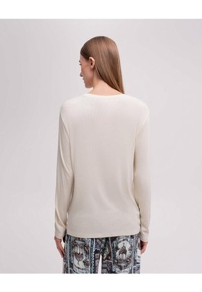 Camibuso Cuello Redondo Avena Mujer Beige