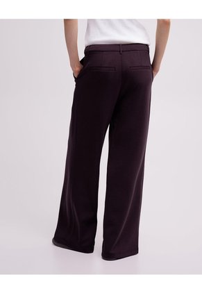 Pantalón Confort Wide Leg Tiro Medio Vinotinto Mujer Rojo
