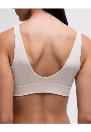 Top Soporte Medio Seamless Vainilla Mujer Beige