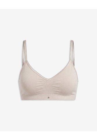 Top Soporte Ligero Seamless Copas Removibles Arena Beige PUNTO BLANCO