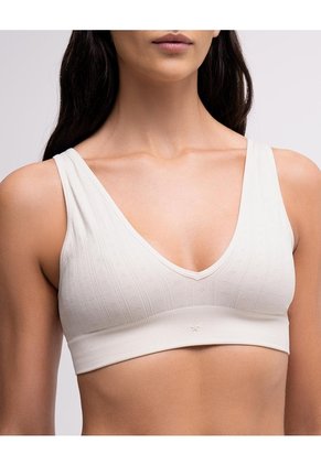Top Soporte Medio Seamless Vainilla Mujer Beige