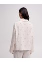 Camisa De Pijama Regular Manga Larga Estampado Mujer Beige de PUNTO BLANCO