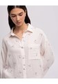 Camisa De Pijama Regular Manga Larga Estampado Mujer Beige de PUNTO BLANCO
