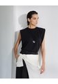 Camiseta Oversize Negra Mujer Negro de PUNTO BLANCO