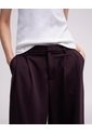 Pantalón Confort Wide Leg Tiro Medio Vinotinto Mujer Rojo de PUNTO BLANCO