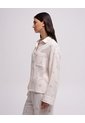 Camisa De Pijama Regular Manga Larga Estampado Mujer Beige de PUNTO BLANCO