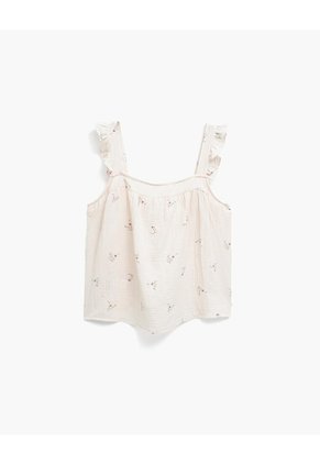 Blusa De Tiras Boleros Regular Estampada Mujer Beige