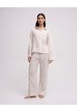 Camisa De Pijama Regular Manga Larga Estampado Mujer Beige de PUNTO BLANCO