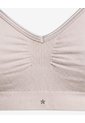 Top Soporte Ligero Seamless Copas Removibles Arena Beige de PUNTO BLANCO