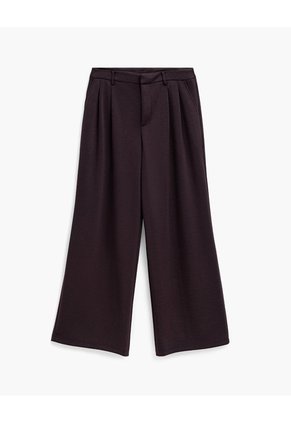 Pantalón Confort Wide Leg Tiro Medio Vinotinto Mujer Rojo