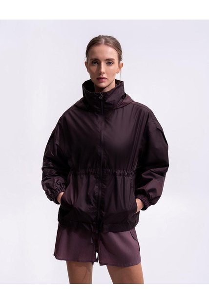 Chaqueta Rompevientos Oversize Vinotinto Mujer Rojo