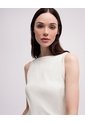 Camiseta Cuello Bandeja Crema Mujer Beige de PUNTO BLANCO