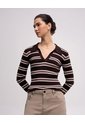 Camibuso Tipo Polo Regular Rayas Mujer Rojo de PUNTO BLANCO