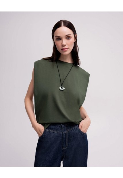 Camiseta Oversize Verde Mujer Verde