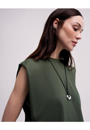 Camiseta Oversize Verde Mujer Verde