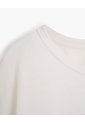 Camiseta Oversize Algodón Avena Mujer Beige de PUNTO BLANCO