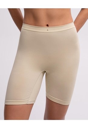 Panty Ciclista Seamless Control Medio Habano Beige