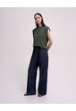 Camiseta Oversize Verde Mujer Verde de PUNTO BLANCO