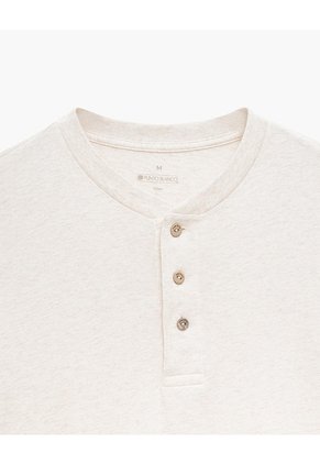 Camiseta Regular Algodón Crudo Hombre Beige