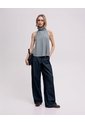 Blusa Halter Cuello Tipo Bufanda Gris Mujer Gris de PUNTO BLANCO