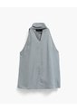 Blusa Halter Cuello Tipo Bufanda Gris Mujer Gris de PUNTO BLANCO