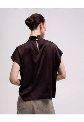 Blusa Cuello Alto Uva Mujer Rojo