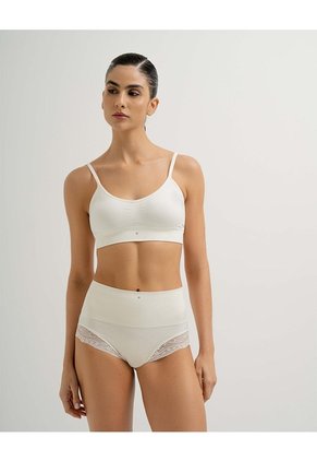 Panty Cachetero Tiro Alto Seamless Avena Beige