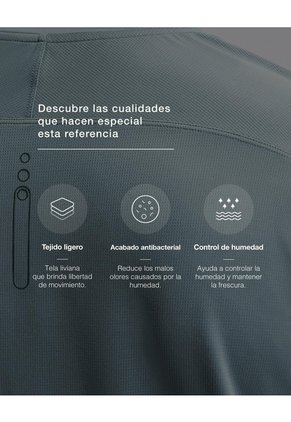 Camiseta Control Humedad Verde Hombre Gris