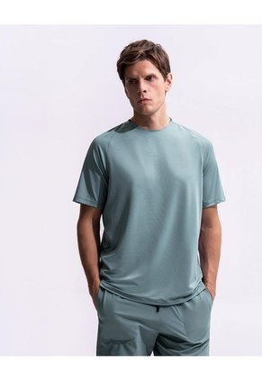 Camiseta Control Humedad Verde Hombre Gris