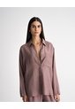 Camisa Manga Larga Satín Efecto Arrugado Palo Rosa Mujer Rosa Claro de PUNTO BLANCO