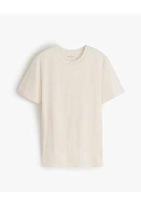 Camiseta Algodón Pima Crema Hombre Beige