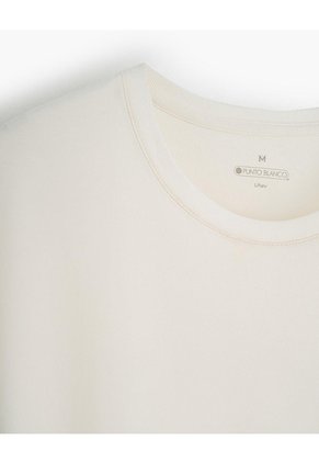 Camiseta Algodón Pima Crema Hombre Beige