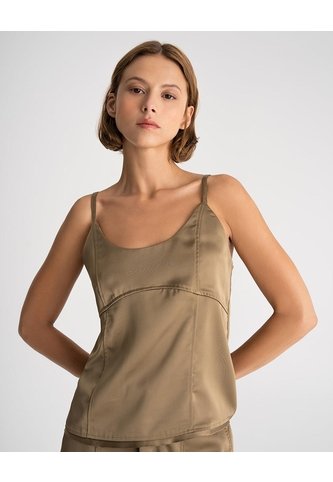 Blusa Satín Café Mujer Cafe PUNTO BLANCO