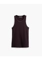 Camiseta Esqueleto Regular Rib Algodón Vinotinto Mujer Rojo de PUNTO BLANCO
