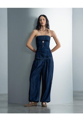 Jean Tipo Harem índigo Oscuro Mujer Azul